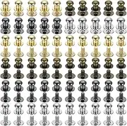 uxcell 6mm Ball Head Stud Rivets Screw Back, 100Pack Round Head Button Nipple Rivet for DIY Leather Craft Handbag Belt, 4 Colors