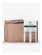 [Madison Accessories] Baby 3 Piece Set - Change Mat, Stroller Clip & Zip Pouch in Caramel