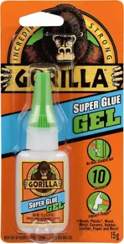 Glue Super Glue Gel, Fast-Setting, Thicker Controlled Formula, Anti-Clog Cap, Ve