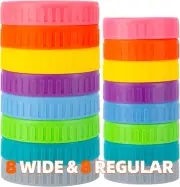 BOOMIBOO [16Pack] Intended for Mason Jar Lids, Wide Mouth & Regular Mouth, Canni