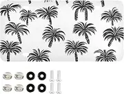 License Plate Black Coconut Tree 1 Pack, Vanity Tags, Personalize Rust Proof Aluminum Car Plate with Screws 12x6 inch