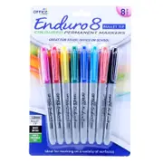 8X Permanent Marker Pen Bullet Tip Multicolored Stationery Office Set 1MM
