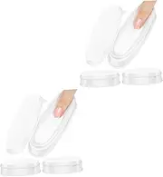 Healeved 2sets Plastic Nail Dip Powder Tray French Tip Dipping French Dip Manicure Set 3pcs*2
