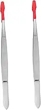 LOORGVEL 2Pcs Precision Stainless Steel Stamp Tweezers Static Nippers for Item Picking and Repair for Circuit Boards and Digital Products