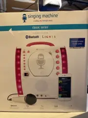 Singing Machine SML343 BTP+ Bluetooth+lights Karaoke System/LED New In Box