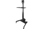 StarTech.com Mobile Standing Workstation with Monitor Mount, CPU/PC Holder, Height Adjustable Desktop Computer Cart, Standing Workstation - 9.98 kg -