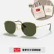 【RayBan 雷朋】六角形金屬偏光太陽眼鏡(RB3548N-001/58 51mm 偏光鏡片)