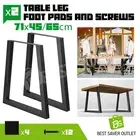2X Coffee Dining Table Legs Bench DIY Steel Metal Industrial Black 65CM