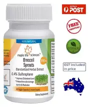 Broccoli Sprouts 20:1 Extract Capsules - 500mg - AU Stock