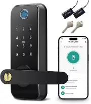 Smart Door Lock Fingerprint 5-in-1 Keyless Entry Auto-Lock Remote access via app