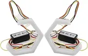 1Set 9-30V Hexagon Angel Eyes Halo Rings Retrofit Headlight Car Motorcycle Switchback White DRL+Amber Turn Signal Light LED Center Grill Light(86mm)