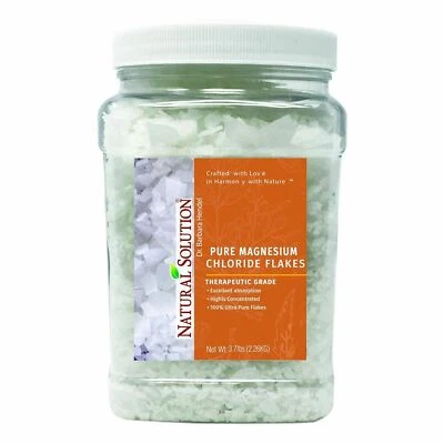 Natural Solution Pure Magnesium Chloride Flakes with Himalayan Pink Salt - 3 lbs