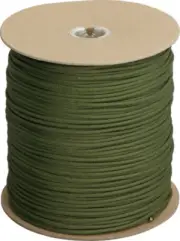 Parachute Cord Parachute Cord Olive Drab 1,000 ft length. 7 strand. Rated for 55