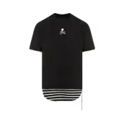 [Mastermind World] Mastermind World-Black Layered Cotton T-Shirt-Uomo M STAND