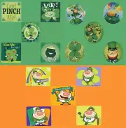 15 St. Patrick's Day Assorted Large Stickers - Party Favor- Leprechaun, Shamrock