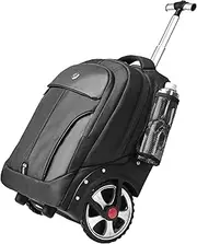 HSYKING 20 Inches Large Wheeled Rolling Laptop Backpack Wheeled Backpack Luggage for Travel Carry On Backpack for Adult College Student and Travel Commuter, Wheeled Adult Backpack (20 Inches, Black)