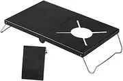 Camping Desk Portable Foldable Table Multiuse Hole for Stoves Outdoor Furniture and Storage Bag Outdoor Camping Folding Table
