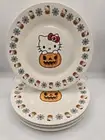 Hello Kitty Halloween Dinner Plates Set of 4 Pumpkin Eyeball Bow Spiderweb