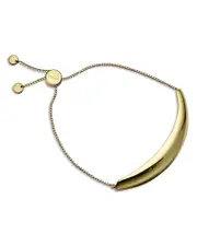 Jennifer Zeuner Nevi Id Plate Bolo Bracelet in 18K Gold Plated Sterling Silver