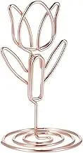 20 Pack Table Number Holder Photo Clips Tulip Shaped Sign Stand Name Card for Centerpieces Wedding Birthday Party Home Decoration