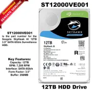 Seagate ST12000VE001 Skyhawk AI 12TB 7.2K SATA 6Gb/s 512e 3.5" Hard Drive HDD