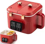 Multifunctional Electric Rice Cooker, Smart 3L Double Bile Rice Cooker with Quickly Micro-Pressure Stew, Ceramic Glaze Does Not Stick to The Liner, 9h Appointment Cooking for Office Home School.