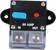 COOLHIYA Self-recovery Circuit Breaker Fuse for Car 80A Resettable Manual Reset Button Black High Amp DC Electrical System