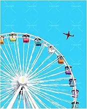 Carnival Ferris Wheel Paint by Numbers Kit for Adults - DIY Colorful Ride with Airplane Painting on Canvas 16x20In, Acrylic Paint Set, Suitable for Beginners,Art for Home Decoration or Gifts