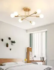 Modern Sputnik Chandelier, 6-Light Ceiling Light, 6 LED Light Bulbs Not Included