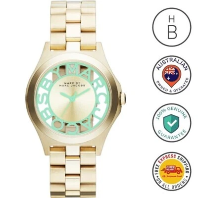 New RARE Marc Jacobs Womens Watch Mini Henry Skeleton Gold Mint Green MBM3295