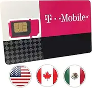 T-Mobile Canada, Mexico and USA Prepaid SIM Card 10GB 4G LTE Data in USA and 5GB Data in Canada and Mexico with Unlimited Talk and Text Among and Within Canada, Mexico and USA for 30 Days