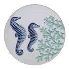 Seahorse Ceramic Trivet Plate Coral design Sealife Ocean kitchen appetizer food