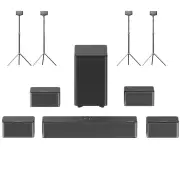 Ultimea Poseidon D70 410W 7.1CH Soundbar with 2x Steady 300 Stands Virtual Surround Sound System with 4 Wired Surround S