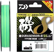 DAIWA PE Line Iso Dura Sensor 8 Braid SS+Si2 0.6-1 No. 320.1 ft (150 m) Lime Green (with Color Marking)