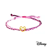 在飛比找PChome24h購物優惠-Disney迪士尼系列金飾 黃金/彩色蠟繩手鍊-經典米奇款