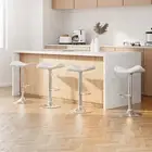 Artiss 4x Bar Stools Leather Gas Lift Chair White