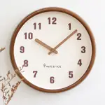 DREAMERHOUSE 客廳復古實木掛鐘現代簡約掛牆時鐘創意鐘錶靜音掛錶