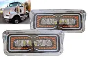 2x Halo Front DI Light Hi-Low Beam DRL WESTERN STAR PETERBILT FREIGHTLINER