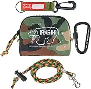 [RE ROUGH ENOUGH] Rough Enough Small Card Holder Wallet Coin Purse Pouch Lanyard Wallet with Keychain for Men Preppy Teens Boys Camo Army Military Cordura, Camo, 4.3 x 3.5 inches, Military