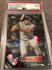 Gary Sanchez 2016 Topps Chrome Yankees Rookie BLACK Refractor PSA 9 MT-LOW POP