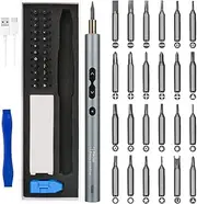 Nasjac Mini Electric Screwdriver, Cordless Precision Screwdriver Set with 24 Bits 3 LED Working Light Magnetizer USB Rechargeable Handy Repair Tools for Smartphone, Watches, Toys, Computers