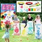 23 Packs Easter Outdoor Party Games for Kids Potato Sack Race Jumping Bags wi...