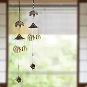Antique Elephant Wind Chime Article Metal Elephant Windchime Bells Wind Chimes Door Hanging Decoration