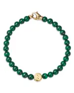 Bloomingdale's Fine Collection Men's Yin Yang Disc Malachite Bead Bracelet in 14K Yellow Gold