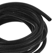 18.04ft 1/4 Inch Black Wire Loom Split Tubing Cord Protectors Flexible Conduit