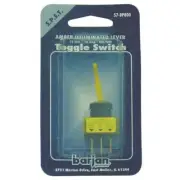 Barjan 057BP800 12V Illuminated Lever 20A On & Off Toggle Switch Amber