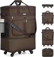 [MILADA] Travel Luggage Bag Suitcases with Wheels, Coffee, Large