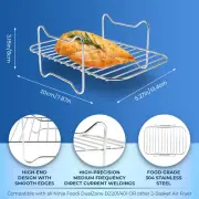 Air Fryer Rack for Double Basket Air Fryers Stainless Steel Grilling Rack cadBd