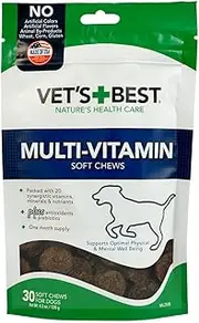 Vet's Best Multi-Vitamin Soft Chew Dog Supplements - Vitamins for Dogs - Supports Dogs Physical and Mental Health - 30 Day Supply
