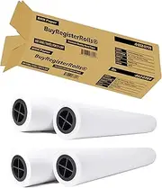 36’’ x 150’ Plotter Paper (New & Premium 4 Rolls) 20 lb Uncoated 96 Bright White (75 GSM with 2’’ Core) CAD Paper Rolls For Engineers, Architects, Copy Service Shops w/Inkjet Printers